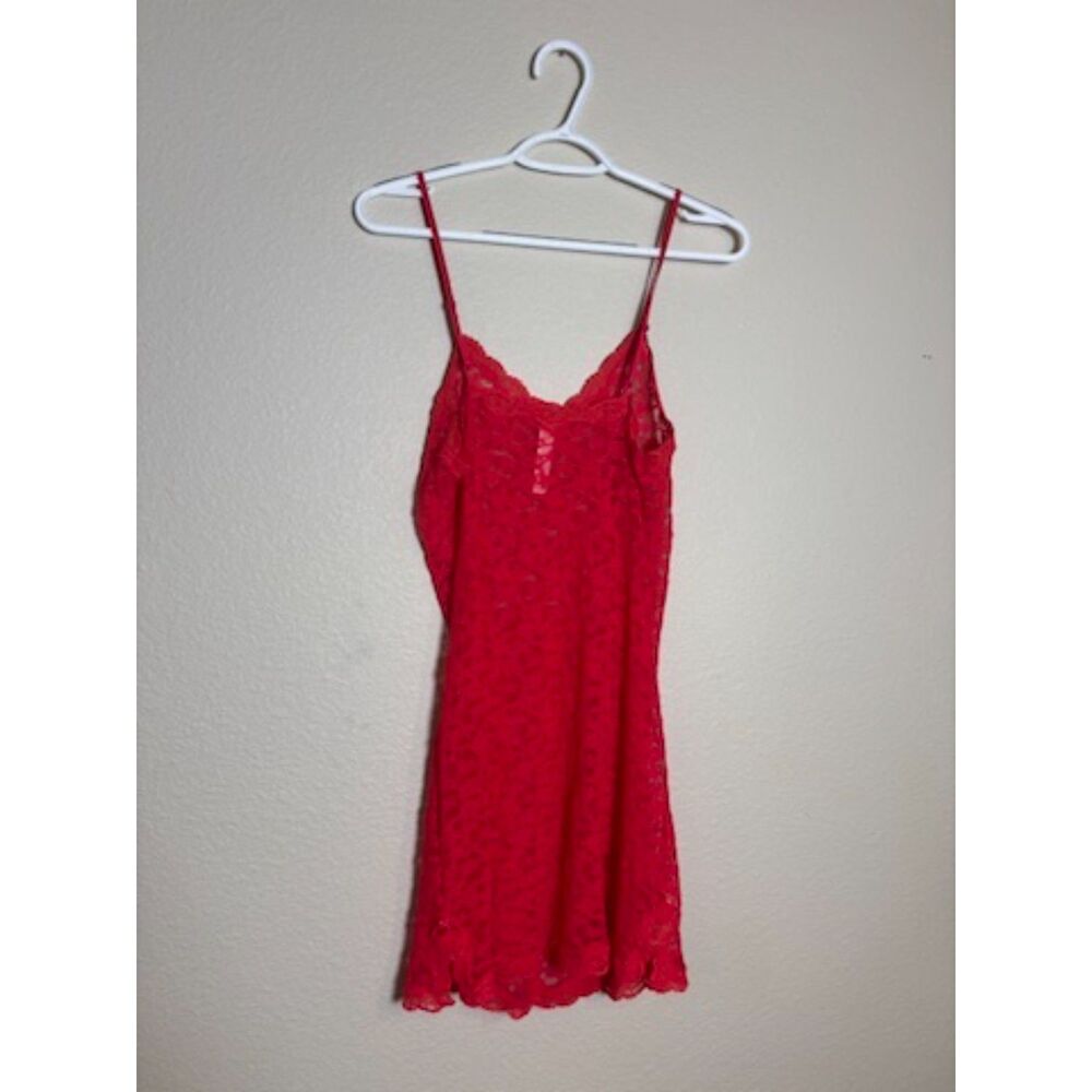 Victoria's secret red lace slip dress size L